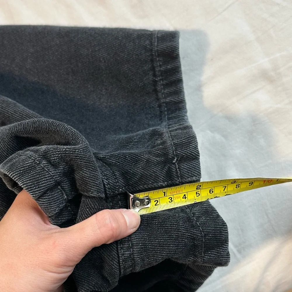 Cotton On Black Denim Utility Overall Shorts Size 10